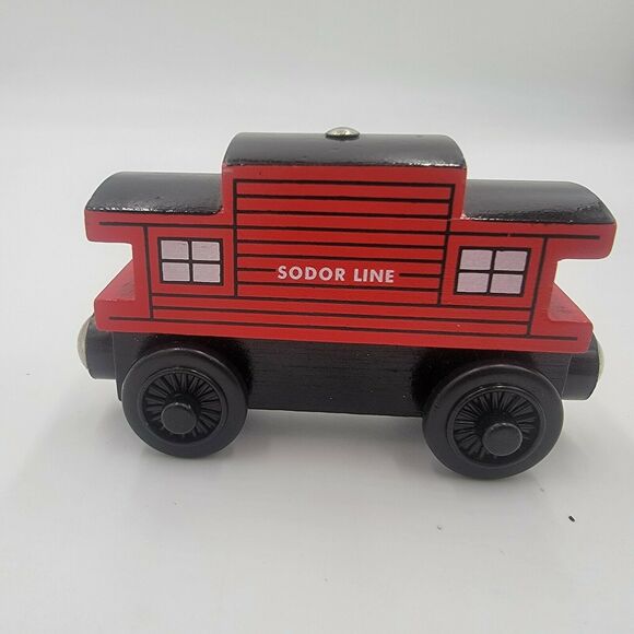 Thomas And Friends Wooden Magnetic Sodor Line Caboose Pretend Thomas Trains - Picture 2 of 6